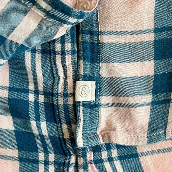 Treasure & Bond (Nordstrom Brand) Girls' Button-Down Blush Plaid Flannel … - Picture 7 of 8